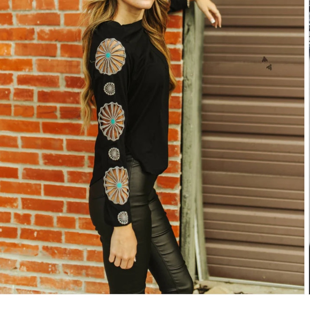 NWT 2flyco wagon wheel Retro Western Long-sleeve Top 3XL